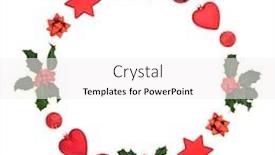  Presentation with christmas holly - Amazing slide set having christmas-wreath-with-winter-holly backdrop and a white colored foreground