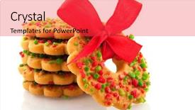  Presentation with ribbon green - Amazing slides having christmas wreaths in red and green with ribbon backdrop and a red colored foreground