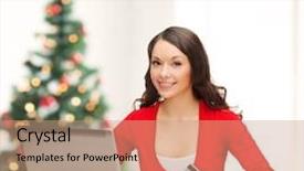  Presentation with christmas card - PPT layouts having christmas x-mas electronics gadget background and a coral colored foreground