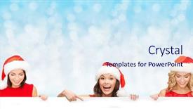  Presentation with christmas sale - Presentation theme enhanced with christmas x-mas people advertisement background and a sky blue colored foreground