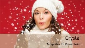  Presentation with happiness - Beautiful theme featuring christmas x-mas people happiness backdrop and a coral colored foreground