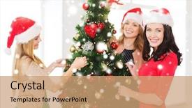  Presentation with happiness - PPT theme enhanced with christmas x-mas winter happiness background and a coral colored foreground