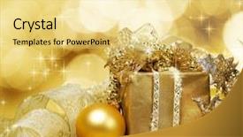  Presentation with christmas lights - Beautiful PPT theme featuring christmas backdrop and a blonde colored foreground