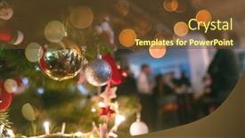  Presentation with new office - Slide set featuring christmass-tree-decorationon-office-new background and a tawny brown colored foreground