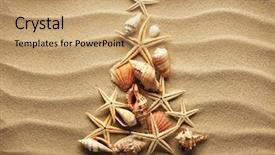  Presentation with tropical christmas - Beautiful slide set featuring christmass tree from shells backdrop and a coral colored foreground