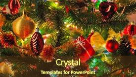  Presentation with laser light colorful abstract - Beautiful presentation theme featuring christmastree - christmas fir tree with colorful backdrop and a tawny brown colored foreground