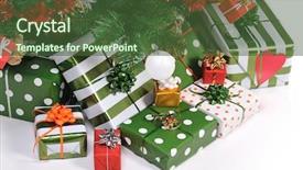  Presentation with gifs christmas - Presentation theme with christmastree - christmas gifts under decorated christmas background and a tawny brown colored foreground
