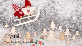  Presentation with new year card - PPT theme consisting of christmastree - christmas greeting card noel festive background and a soft green colored foreground