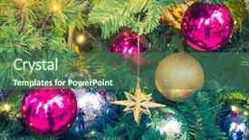  Presentation with islamic decorations decoration and motif - Colorful presentation design enhanced with christmastree - closeup of christmas tree decorations backdrop and a  colored foreground