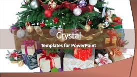  Presentation with gifs christmas - Cool new presentation design with christmastree - gifts under christmas tree isolated backdrop and a tawny brown colored foreground