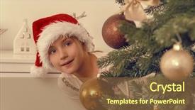  Presentation with helping hands - Theme enhanced with christmastree - helping hands from child beautifying background and a tawny brown colored foreground