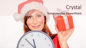  Presentation with christmas presents - Colorful presentation design enhanced with christmastree - time for buying christmas presents backdrop and a  colored foreground