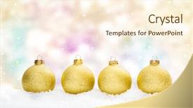  Presentation with decoration - Amazing presentation design having christmastree decoration snowballs for card backdrop and a cream colored foreground