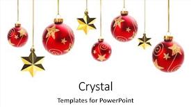  Presentation with gold star - Presentation theme enhanced with christms balls and gold star background and a white colored foreground