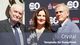  Presentation with waltz - Theme with christoph-waltz-supports-producers-michael background and a gray colored foreground