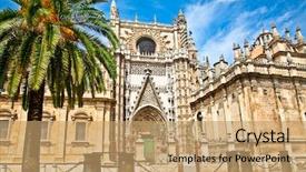  Presentation with saint - Theme enhanced with cathedral of saint mary catedral background and a coral colored foreground