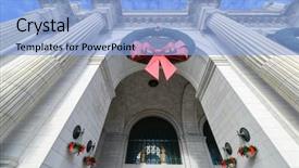  Presentation with state union - Slides with chritmas - union station - washington dc background and a light blue colored foreground