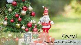  Presentation with summer christmas - Beautiful presentation theme featuring festive setup with chritmas tree backdrop and a  colored foreground