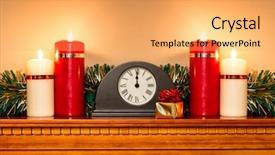  Presentation with christmas candles - Cool new PPT layouts with oxygen torch cuts steel sheet backdrop and a tawny brown colored foreground