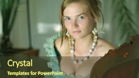  Presentation with fancy dress - Slide deck featuring chritsmas - elegant girl in amazing fancy background and a tawny brown colored foreground