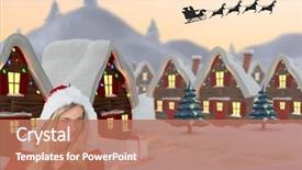  Presentation with costume - Cool new slides with chritsmas - woman in santa costume holding backdrop and a coral colored foreground