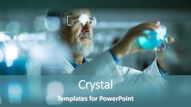  Presentation with scientific research - Colorful presentation enhanced with chromatograph - senior male researcher carrying backdrop and a teal colored foreground