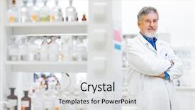  Presentation with gas chromatography - Presentation theme having gas chromatography - senior male researcher carrying background and a light gray colored foreground