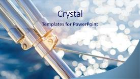  Presentation with water sun - PPT theme with chrome blue - yachting detail - deck board background and a sky blue colored foreground