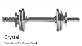  Presentation with dumbell - Presentation featuring chrome dumbell on white background background and a white colored foreground