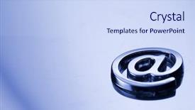  Presentation with mail - Colorful slide deck enhanced with chrome letters - e-mail - metal alphabet symbol backdrop and a sky blue colored foreground