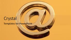  Presentation with gold ballokns - Beautiful theme featuring chrome letters - gold e-mail - metal alphabet backdrop and a gold colored foreground