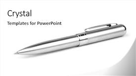  Presentation with stainless steel - Beautiful theme featuring chrome letters - stainless steel pen backdrop and a white colored foreground