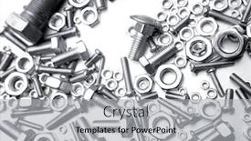 Presentation with nuts - Cool new slides with chrome nuts and bolts backdrop and a light gray colored foreground