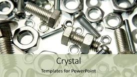  Presentation with nuts - PPT layouts enhanced with chrome nuts and bolts close background and a soft green colored foreground