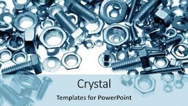  Presentation with nuts - Slides featuring chrome nuts and bolts close background and a light blue colored foreground