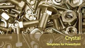  Presentation with nuts - Slide deck having chrome nuts and bolts close background and a tawny brown colored foreground