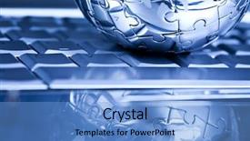  Presentation with horror in planet - PPT theme with electronic bussiness - chrome planet conception background and a light blue colored foreground