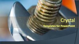  Presentation with nut - Theme with chrome spanner with nut background and a tawny brown colored foreground