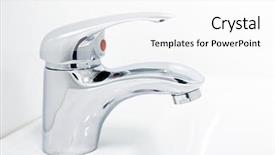  Presentation with water tap - Slide set featuring chrome water tap background and a white colored foreground