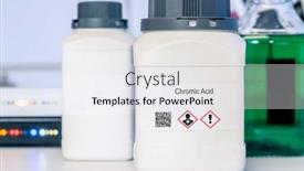  Presentation with laboratory chemical - Presentation design enhanced with chromic-acid-chromic-acid-hazardous background and a  colored foreground