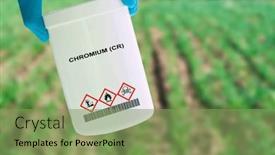  Presentation with pesticides - Presentation design with chromium-cr-a-chemical-element background and a seafoam green colored foreground