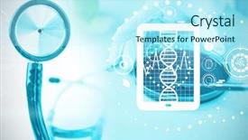  Presentation with image encryption based on dna - Slide set featuring chromosones - composite image of digital background background and a cool aqua colored foreground