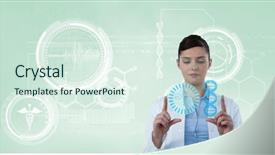  Presentation with futuristic - Presentation consisting of chromosones - digital composite of doctor looking background and a sky blue colored foreground