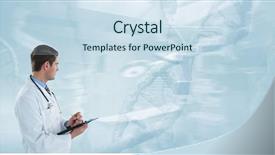  Presentation with digital hospital - Amazing presentation theme having chromosones - digital composite of doctor men backdrop and a sky blue colored foreground