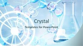  Presentation with dna structure - Amazing presentation having chromosones - dna structure against laboratory flask backdrop and a sky blue colored foreground