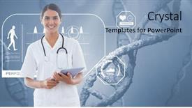  Presentation with lungs dna - Cool new slides with chromosones - happy doctor holding clipboard backdrop and a  colored foreground