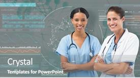  Presentation with black female - Slides with chromosones - portrait of smiling female doctors background and a  colored foreground