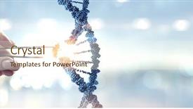  Presentation with media - Colorful slide set enhanced with chromosume - dna molecules design with female backdrop and a cream colored foreground