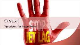  Presentation with jet - Colorful PPT theme enhanced with chronobiologie - stop jet lag written backdrop and a coral colored foreground