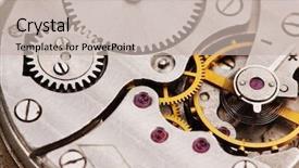  Presentation with mechanism - PPT theme having chronograph - clock mechanism close-up background and a soft green colored foreground